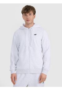 4f - 4F Bluza dresowa rozpinana z kapturem męska - szara 3XL. Okazja: na co dzień. Typ kołnierza: kaptur. Kolor: szary. Materiał: dresówka. Wzór: gładki, ze splotem. Styl: casual, sportowy