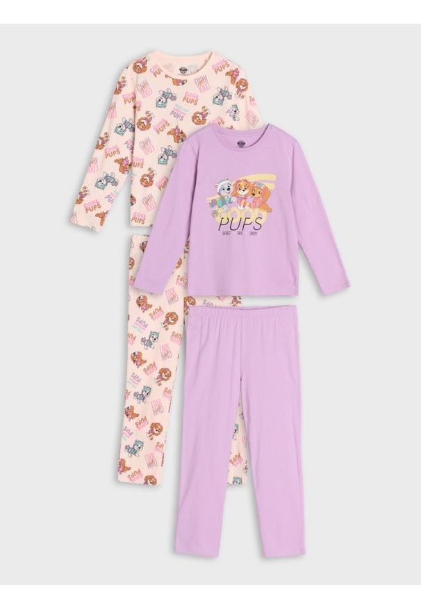 Sinsay - Piżamy dwuczęściowe 2 pack PAW Patrol - kremowy. Kolor: kremowy. Materiał: guma. Długość: długie
