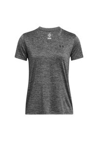 Damski jersey v-neck Under Armour Twist. Kolor: szary, czarny, wielokolorowy. Materiał: jersey. Sport: fitness #1