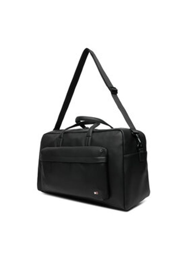 TOMMY HILFIGER - Tommy Hilfiger Torba weekendowa Th Flag Duffle AM0AM14007 Czarny. Kolor: czarny. Materiał: skóra