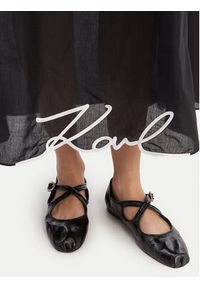 Karl Lagerfeld - KARL LAGERFELD Sukienka letnia A2W46009 Czarny Regular Fit. Typ kołnierza: dekolt w karo. Kolor: czarny. Materiał: bawełna. Sezon: lato #5