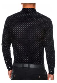 Ombre Clothing - Koszula męska w drobny wzór REGULAR FIT K314 - czarna - XXL. Okazja: do pracy, na spotkanie biznesowe. Kolor: czarny. Materiał: bawełna, poliester. Styl: klasyczny, biznesowy #4