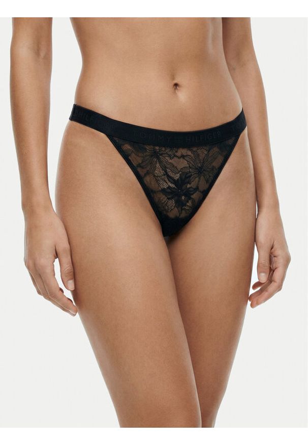 TOMMY HILFIGER - Tommy Hilfiger Stringi UW0UW06267 Czarny. Kolor: czarny. Materiał: syntetyk