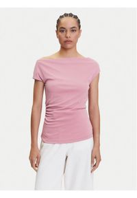 Lauren Ralph Lauren - LAUREN RALPH LAUREN Bluzka 2,00964E+11 Różowy Slim Fit. Kolor: różowy. Materiał: syntetyk
