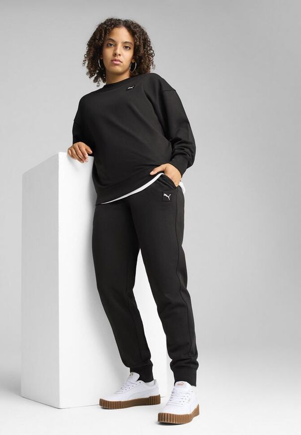 Puma - Damskie spodnie dresowe ESS ELEVATED PUMA Black. Kolor: czarny. Materiał: dresówka