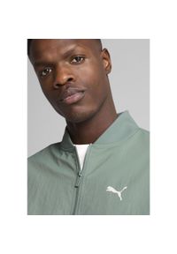 Puma - Męska kurtka bomber PUMA Class PUMA Green Moon. Kolor: zielony. Materiał: guma. Wzór: napisy, nadruk