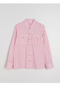 Sinsay - Bawełniana koszula w paski - wielobarwny. Materiał: bawełna. Wzór: paski #1