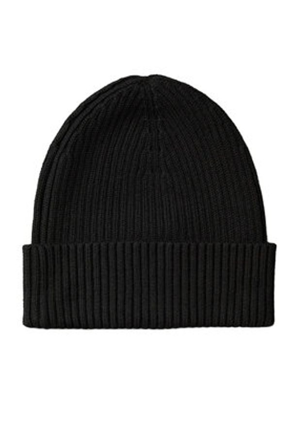 Calvin Klein Czapka Patch Chunky Rib Cotton Beanie LV04D8053G Czarny. Kolor: czarny. Materiał: materiał, bawełna