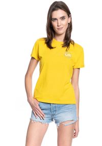 Lee - T-SHIRT DAMSKI LEE SS GLOBAL TEE LEMON ZEST L44BEPMM 112109799