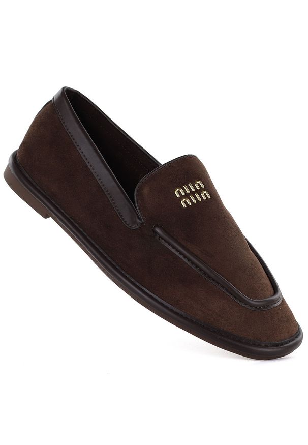 Półbuty damskie lordsy zamszowe brązowe Vinceza 62271. Kolor: brązowy. Materiał: tkanina