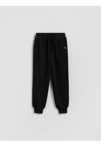 Reserved - Bawełniane spodnie jogger - czarny. Kolor: czarny. Materiał: bawełna