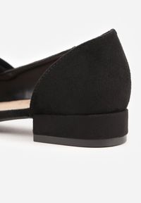 Renee - Czarne Czółenka Vices na Płaskiej Podeszwie ze Skórzaną Wkładką z Supełkiem Liliarine. Okazja: na co dzień, na spotkanie biznesowe, do pracy. Kolor: czarny. Materiał: skóra. Obcas: na płaskiej podeszwie. Styl: casual, biznesowy, elegancki, klasyczny #8