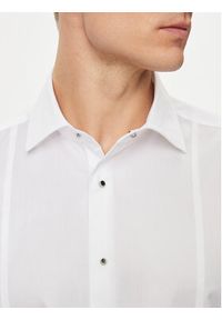 Karl Lagerfeld - KARL LAGERFELD Koszula 605036 542602 Biały Regular Fit. Typ kołnierza: dekolt w karo. Kolor: biały. Materiał: bawełna