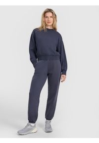 4f - 4F Spodnie dresowe joggery damskie - szare XL. Kolor: szary. Materiał: dresówka. Wzór: gładki, ze splotem #1