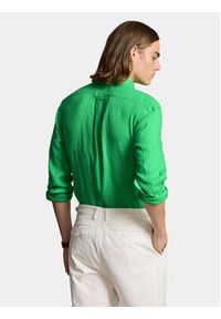 Polo Ralph Lauren Koszula 710829443026 Zielony Slim Fit. Typ kołnierza: polo. Kolor: zielony. Materiał: len #5