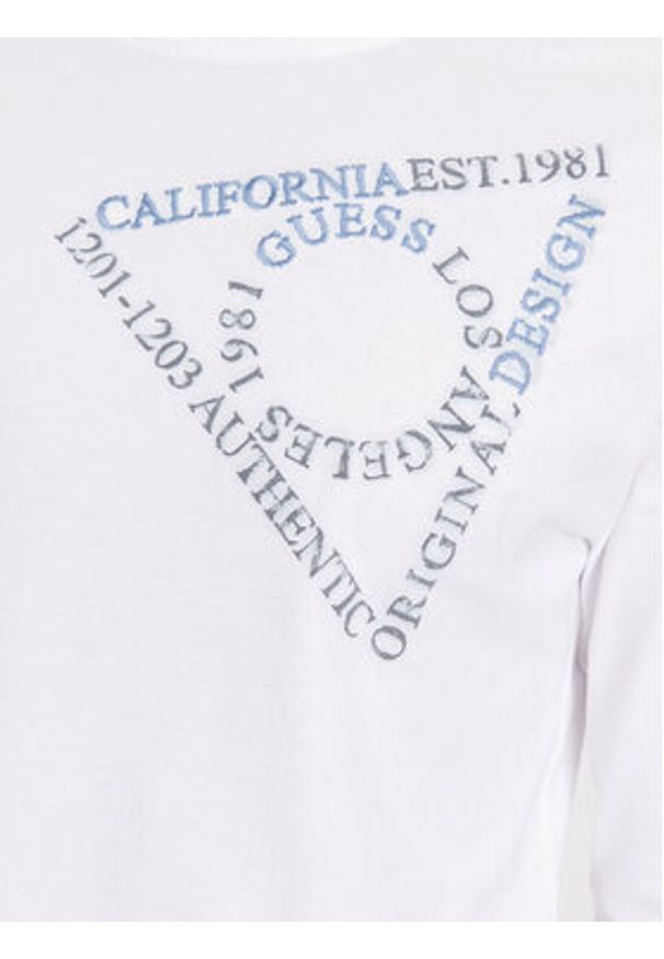 Guess Longsleeve M3BI14 I3Z14 Biały Slim Fit. Kolor: biały. Materiał: bawełna. Długość rękawa: długi rękaw