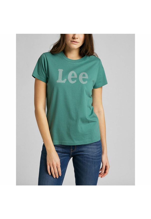 Lee - LEE TEE DAMSKI T-SHIRT EVERGREEN L43DEHO 112140088