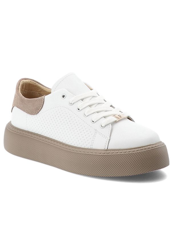 Białe Sneakersy Filippo Sportowe Buty Damskie. Kolor: biały. Styl: sportowy