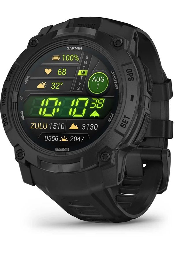 GARMIN - Zegarek sportowy Garmin Instinct 3 AMOLED Tactical Edition - 50mm Czarny (010-03020-50). Kolor: czarny. Styl: sportowy