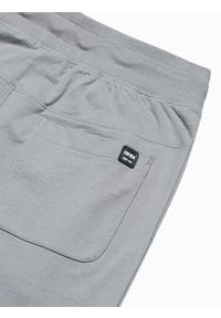 Ombre Clothing - Spodnie męskie dresowe joggery P952 - szare - XXL. Kolor: szary. Materiał: dresówka