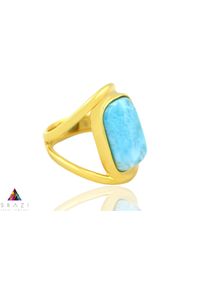 Brazi Druse Jewelry - Pierścionek Larimar złoto. Materiał: złote. Kolor: złoty #3