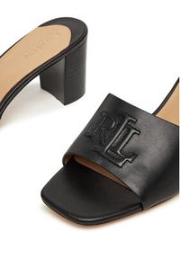 Lauren Ralph Lauren - LAUREN RALPH LAUREN Klapki Everley Block-Heel 802974364001 Czarny. Kolor: czarny. Materiał: skóra #6