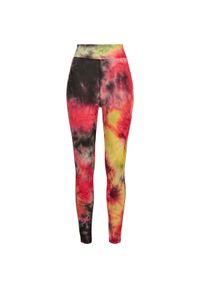 Damskie legginsy Urban Classics tie dye high waist. Stan: podwyższony. Kolor: czarny, różowy, wielokolorowy #1