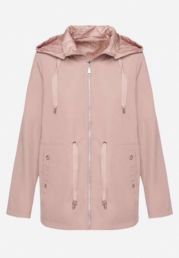 Born2be - Ciemnoróżowa Kurtka Parka Dwustronna ze Ściągaczem w Talii i Kapturem Tillisaya. Okazja: na co dzień. Kolor: różowy. Materiał: jeans. Sezon: jesień, wiosna. Styl: elegancki, casual
