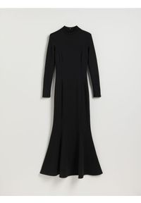 Reserved - Sukienka maxi - czarny. Kolor: czarny. Materiał: dzianina, bawełna. Wzór: gładki. Typ sukienki: proste. Długość: maxi #1