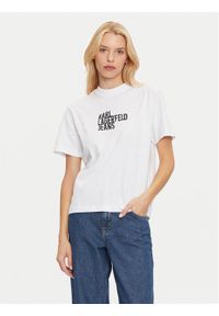 Karl Lagerfeld Jeans T-Shirt 246J1712 Biały Regular Fit. Kolor: biały. Materiał: bawełna