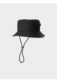 4f - Kapelusz bucket hat chłopięcy - czarny. Kolor: czarny. Materiał: materiał, syntetyk. Styl: casual, sportowy