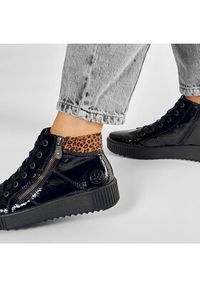 Rieker Sneakersy M6434-01 Czarny. Kolor: czarny. Materiał: skóra #9