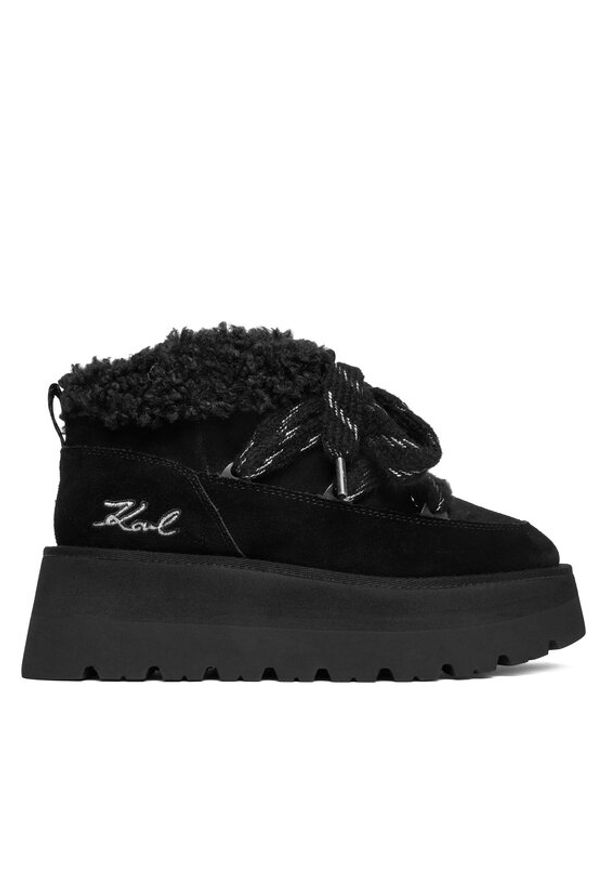 Karl Lagerfeld - KARL LAGERFELD Śniegowce KL48632 Czarny. Kolor: czarny. Materiał: zamsz, skóra