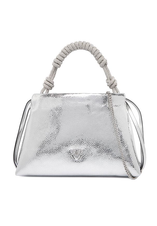 Pinko - PINKO Torebka Mini Clutch+Manico SP Al 25-26 PLTT 105908 A2WD Srebrny. Kolor: srebrny. Materiał: skórzane