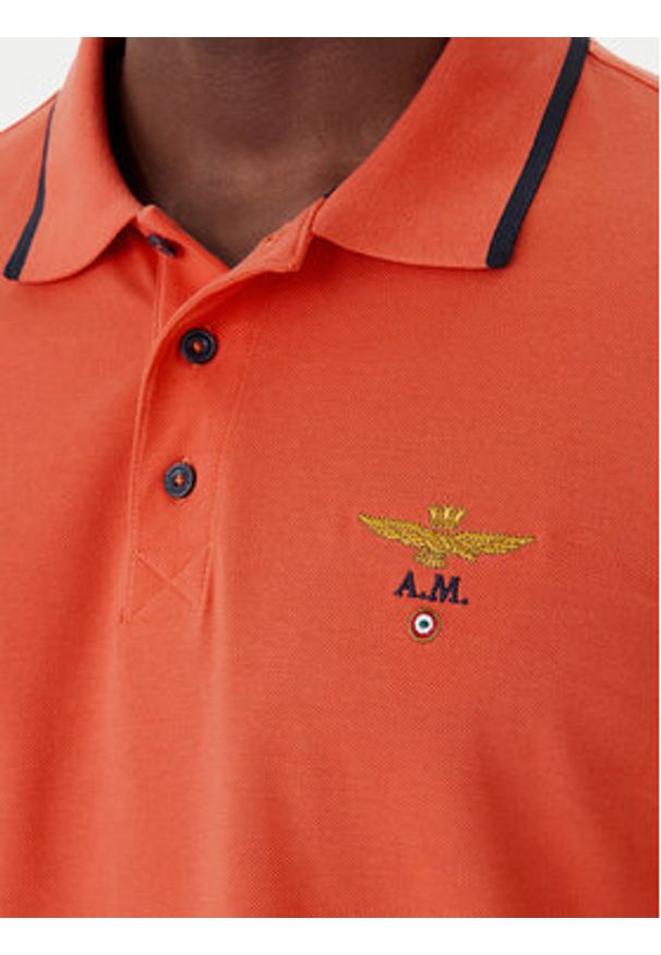 Aeronautica Militare Polo 261PO1308UP00082 Pomarańczowy Regular Fit. Typ kołnierza: polo. Kolor: pomarańczowy. Materiał: bawełna