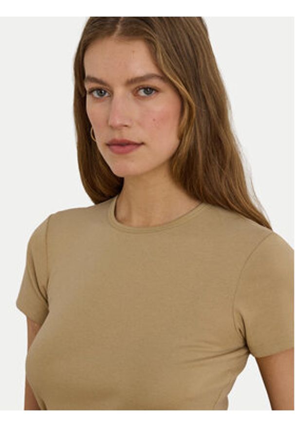 Lauren Ralph Lauren - LAUREN RALPH LAUREN T-Shirt Alli 200807563053 Beżowy Regular Fit. Kolor: beżowy. Materiał: bawełna