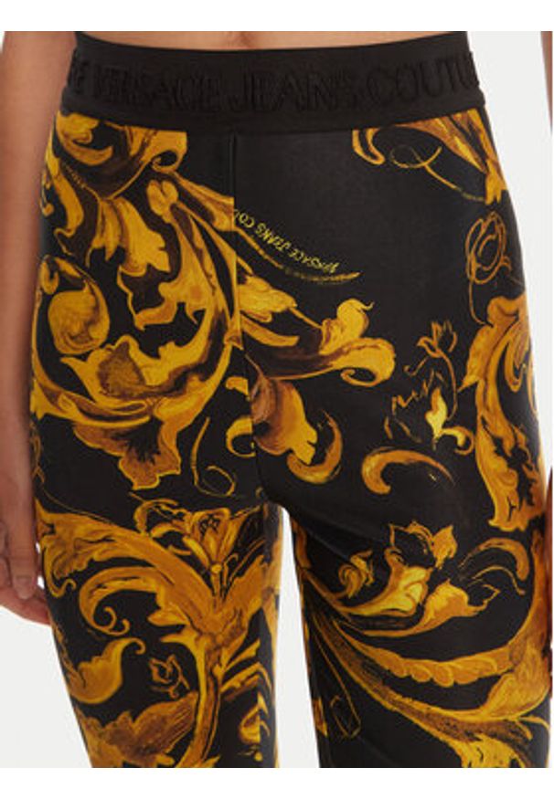 Versace Jeans Couture Legginsy 79HAC101 JS501 Czarny Slim Fit. Kolor: czarny. Materiał: syntetyk