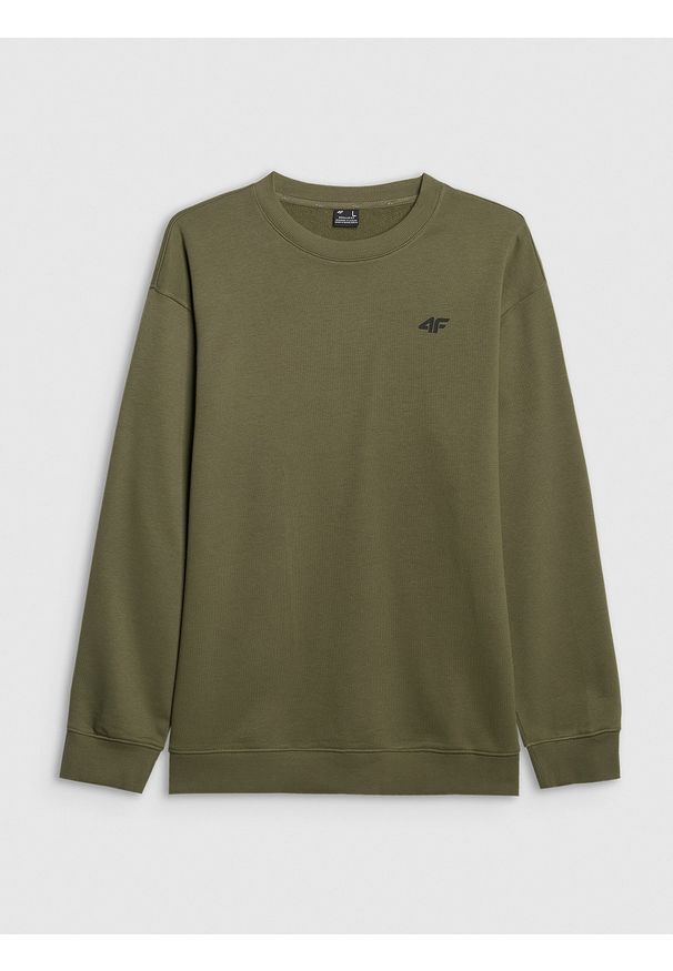 4f - 4F Bluza dresowa nierozpinana bez kaptura męska - khaki XL. Okazja: na co dzień. Typ kołnierza: bez kaptura. Kolor: oliwkowy, wielokolorowy, brązowy. Materiał: dresówka. Styl: casual