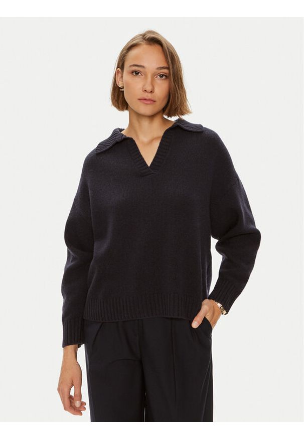 Weekend Max Mara Sweter Agre 2425366152 Granatowy Oversize. Kolor: niebieski. Materiał: wełna