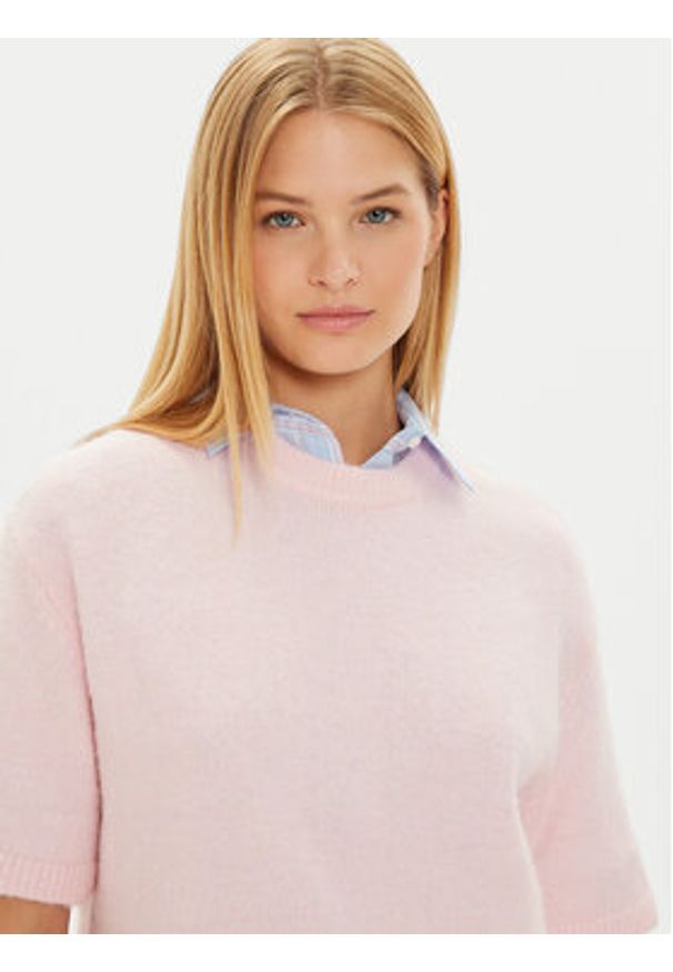 Gina Tricot Sweter 22271 Różowy Regular Fit. Kolor: różowy. Materiał: syntetyk
