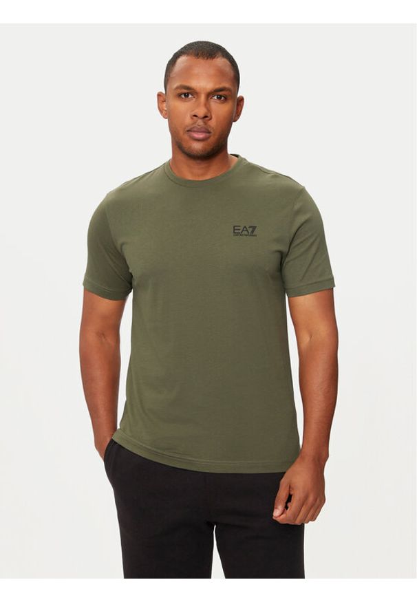 EA7 Emporio Armani T-Shirt 8NPT25-PJVPZ Zielony Regular Fit. Kolor: zielony. Materiał: bawełna