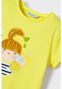 Mayoral T-shirt bawełniany dziecięcy kolor żółty. Okazja: na co dzień. Kolor: żółty. Materiał: bawełna. Styl: casual #4