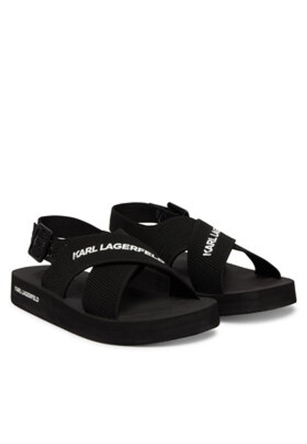 Karl Lagerfeld - KARL LAGERFELD Sandały Atlantik KL70526 Czarny. Kolor: czarny. Materiał: materiał