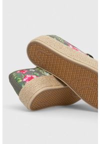 medicine - Medicine espadryle damskie kolor zielony na platformie. Nosek buta: okrągły. Zapięcie: sznurówki. Kolor: zielony. Materiał: materiał, guma. Obcas: na platformie #3