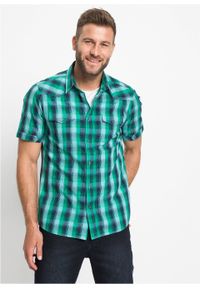 Koszula z krótkim rękawem i naszywanymi kieszeniami bonprix ciemnoniebiesko-zielony morski w kratę. Kolor: niebieski. Długość rękawa: krótki rękaw. Długość: krótkie #6