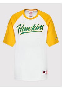 Champion T-Shirt Unisex STRANGER THINGS Hawkins Raglan 217755 Biały Custom Fit. Kolor: biały. Materiał: bawełna. Długość rękawa: raglanowy rękaw #9