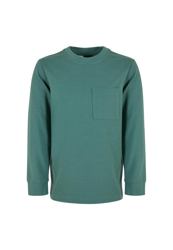 Urban Classics - Chłopięca Koszulka Z Długim Rękawem Z Kieszenią O Dużej Gramaturze. Kolor: niebieski. Długość rękawa: długi rękaw. Długość: długie. Sport: turystyka piesza