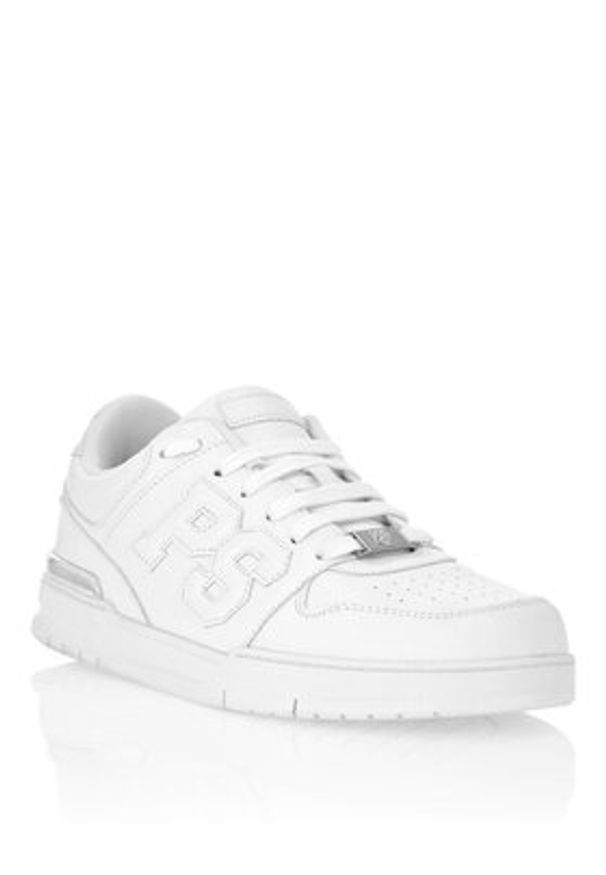 Plein Sport Sneakersy Viper I FAES USC0798 SLE004N Biały. Kolor: biały. Materiał: skóra