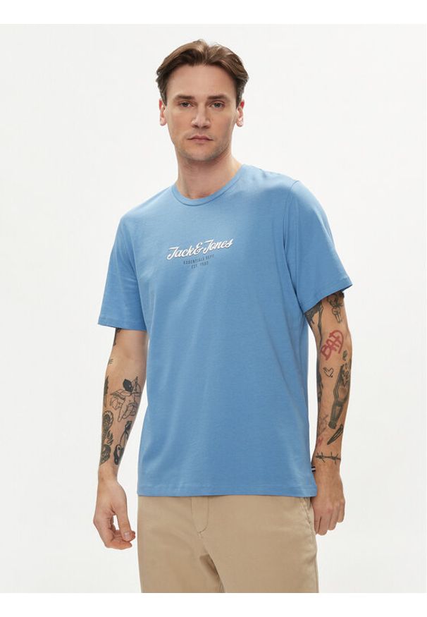 Jack & Jones - Jack&Jones T-Shirt Henry 12248600 Niebieski Standard Fit. Kolor: niebieski. Materiał: bawełna