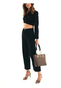 Kazar - Brązowa torebka damska. Kolor: brązowy. Dodatki: z breloczkiem. Materiał: skórzane. Styl: elegancki, klasyczny #3